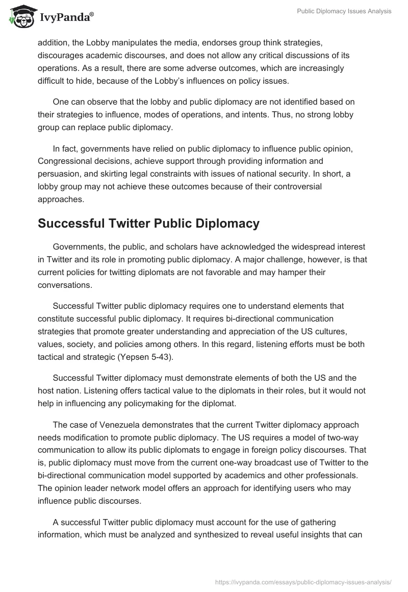 Public Diplomacy Issues Analysis. Page 4