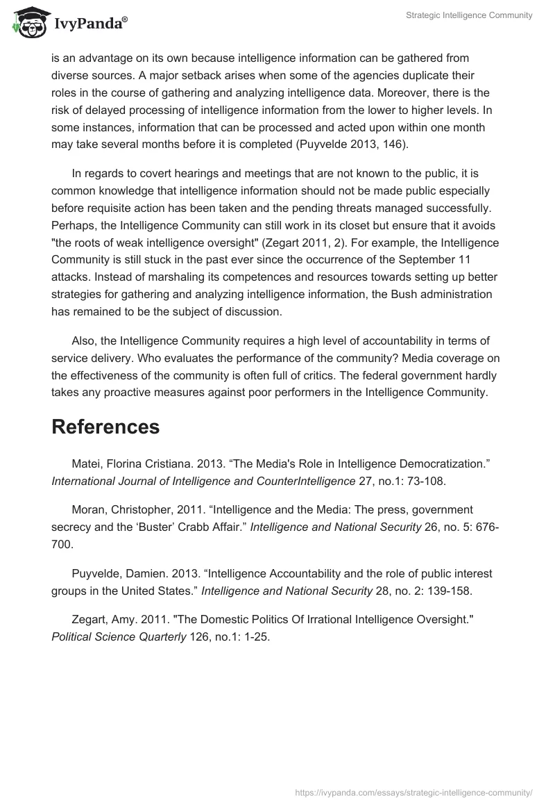 Strategic Intelligence Community. Page 2