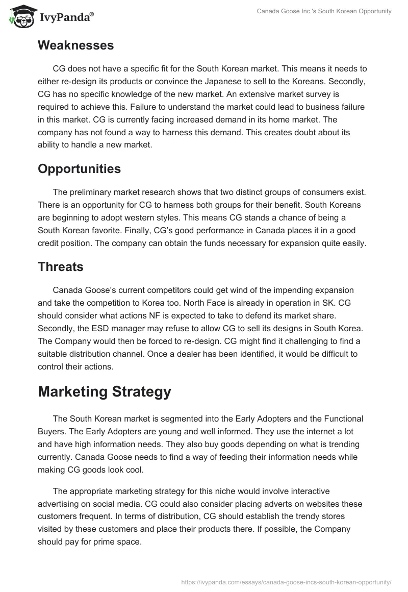 Canada Goose Inc.'s South Korean Opportunity. Page 5