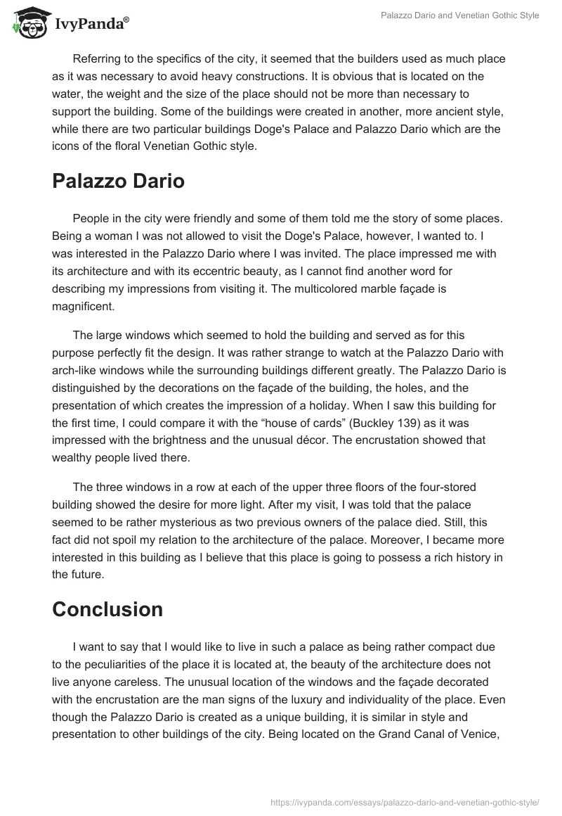 Palazzo Dario and Venetian Gothic Style. Page 2
