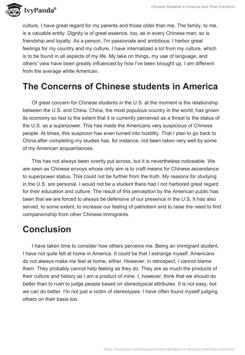 Chinese Students in America and Their Concerns. Page 4