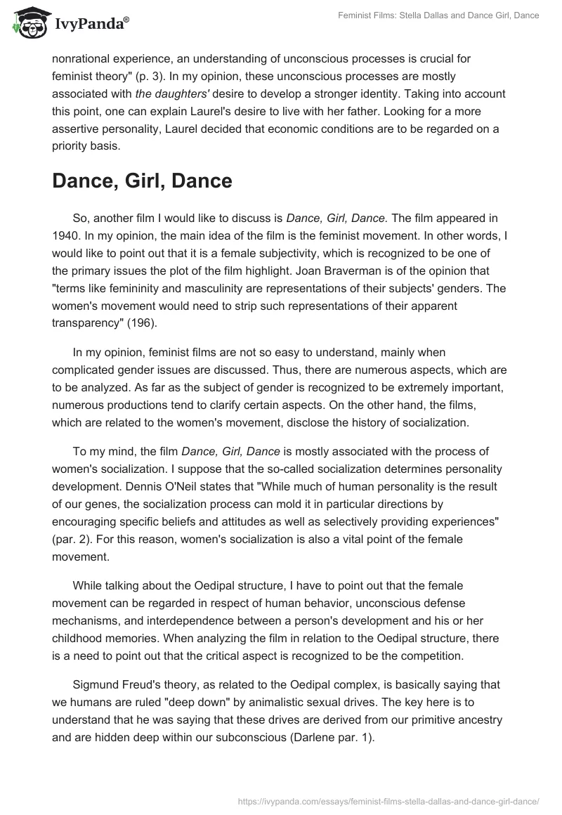 Feminist Films: "Stella Dallas" and "Dance Girl, Dance". Page 2