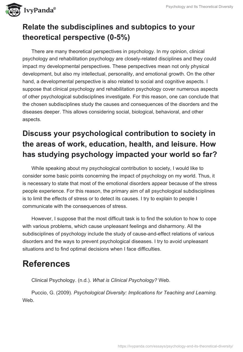 Psychology and Its Theoretical Diversity. Page 3