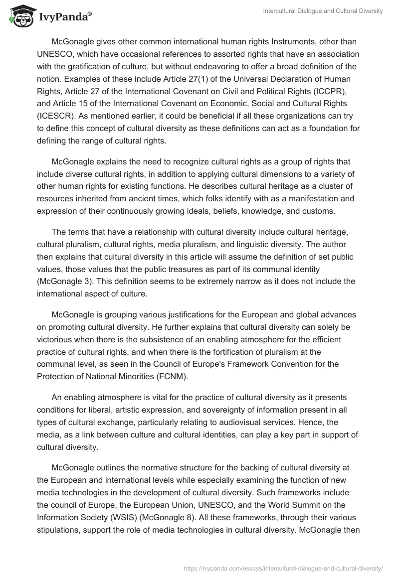 Intercultural Dialogue and Cultural Diversity. Page 2