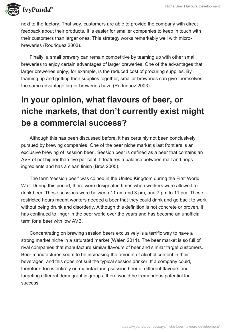 Niche Beer Flavours Development. Page 4