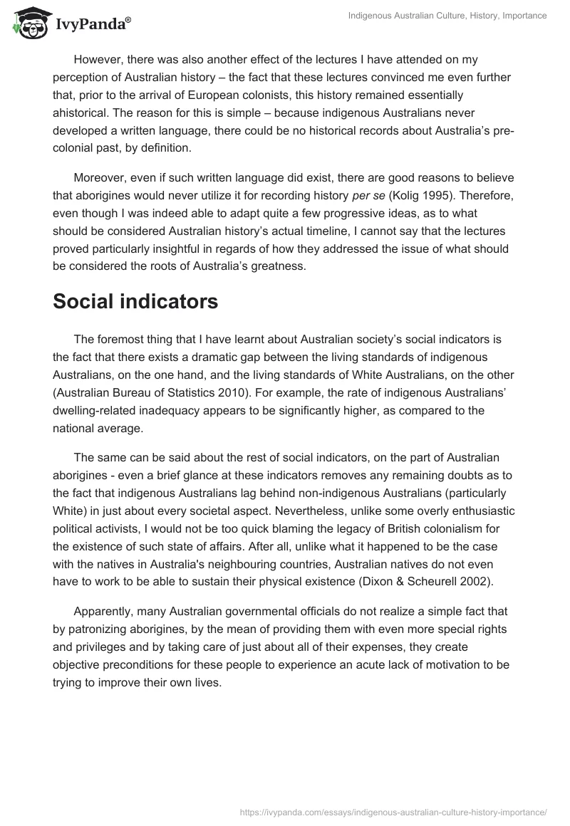 Indigenous Australian Culture, History, Importance. Page 4