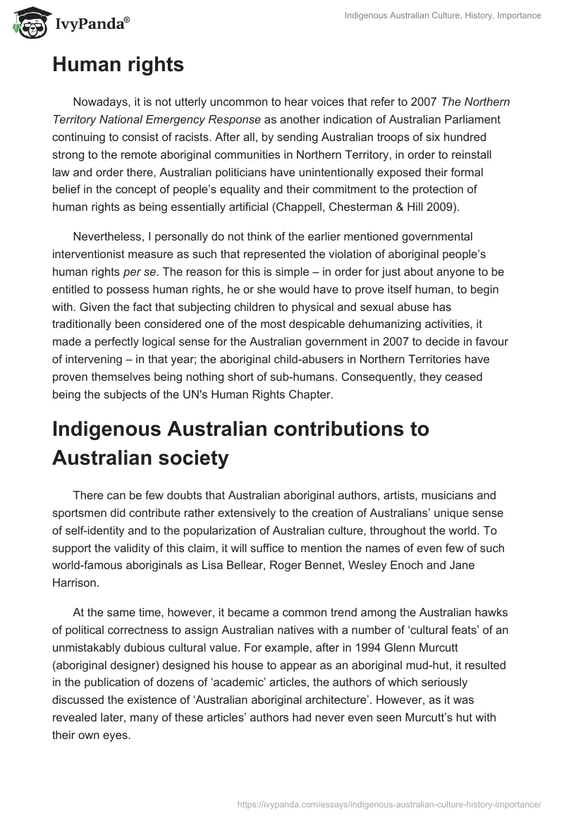 Indigenous Australian Culture, History, Importance. Page 5