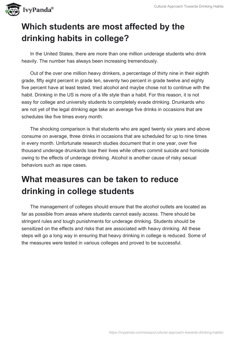 Cultural Approach Towards Drinking Habits. Page 3
