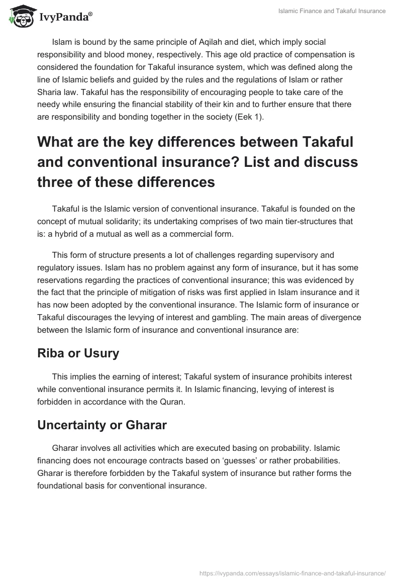Islamic Finance and Takaful Insurance. Page 2