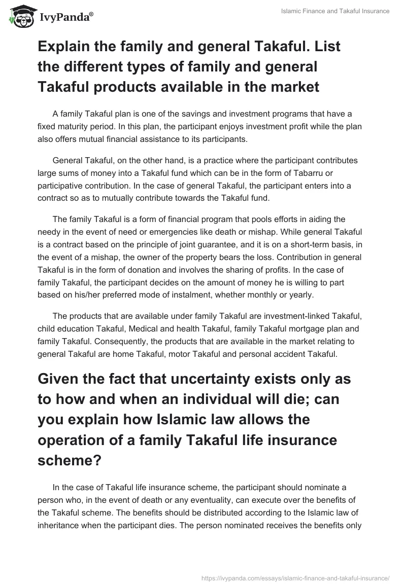 Islamic Finance and Takaful Insurance. Page 4