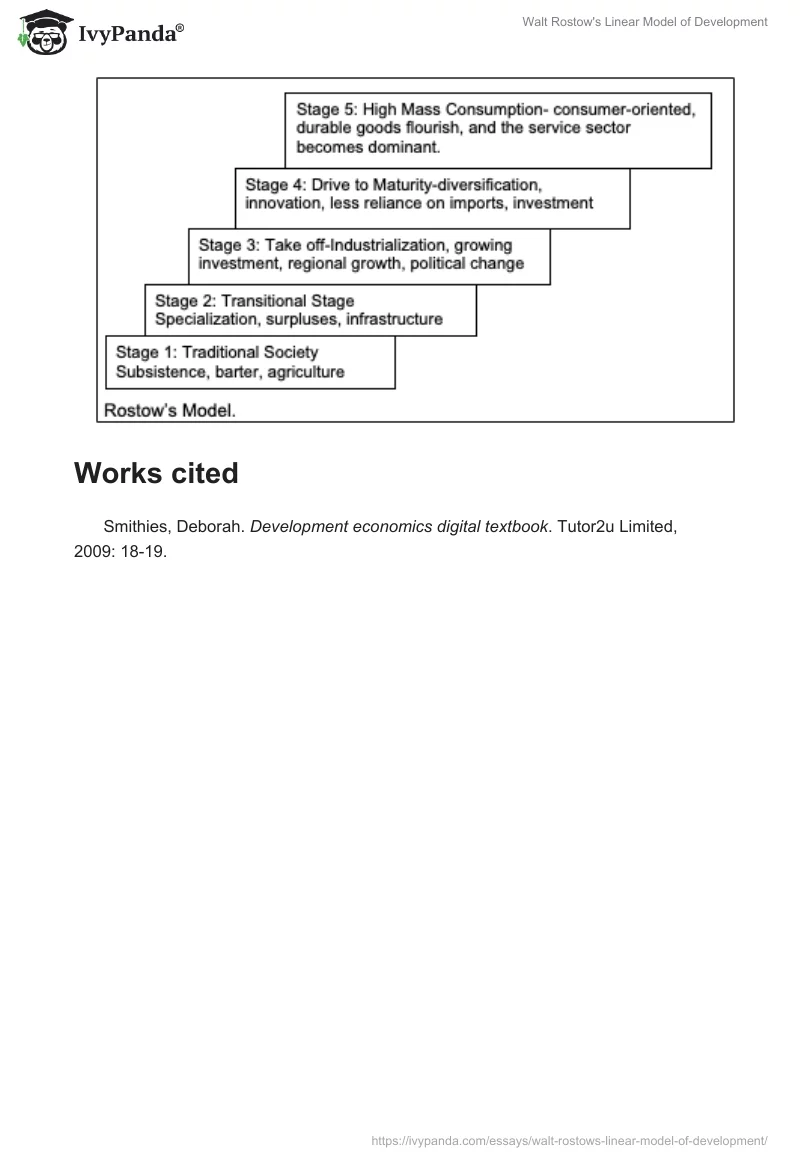 Walt Rostow's Linear Model of Development. Page 2
