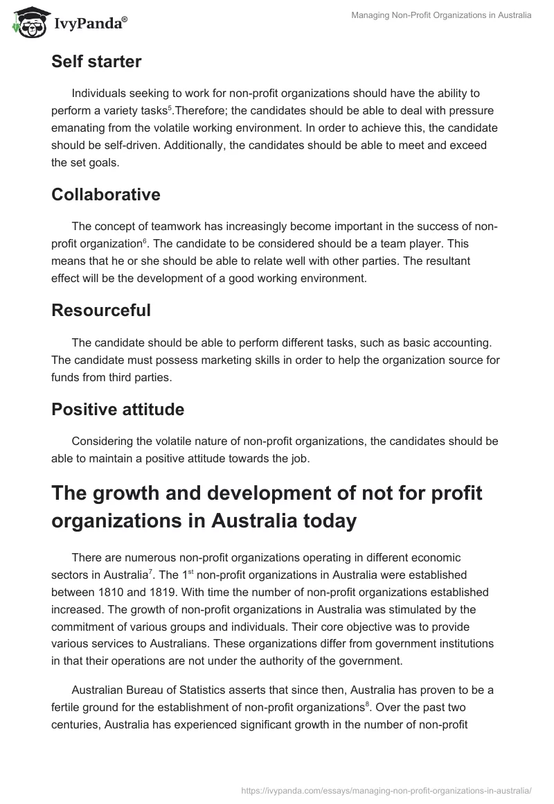 Managing Non-Profit Organizations in Australia. Page 2