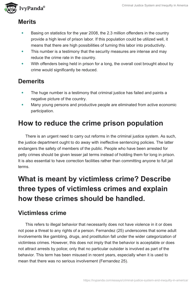 Criminal Justice System and Inequilty in America. Page 4
