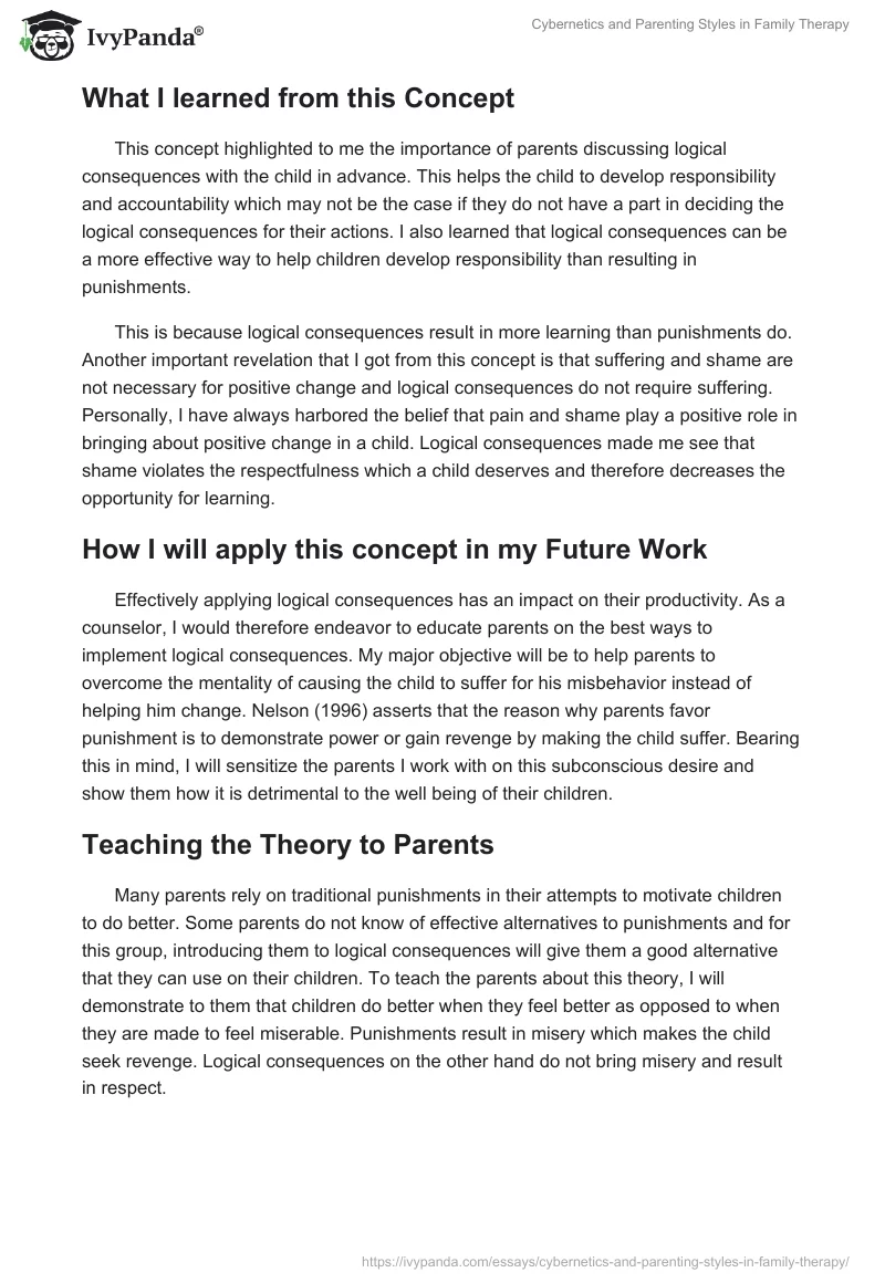 Cybernetics and Parenting Styles in Family Therapy. Page 4