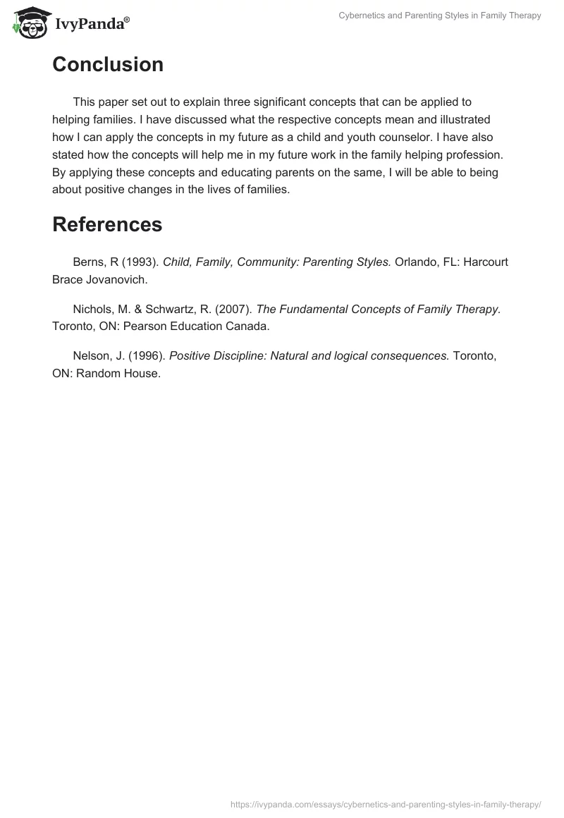 Cybernetics and Parenting Styles in Family Therapy. Page 5