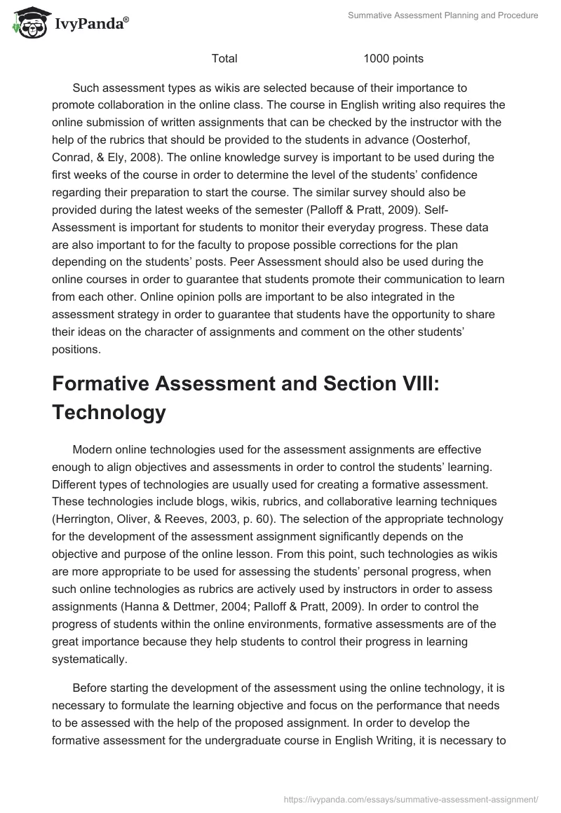 Summative Assessment Planning and Procedure. Page 5