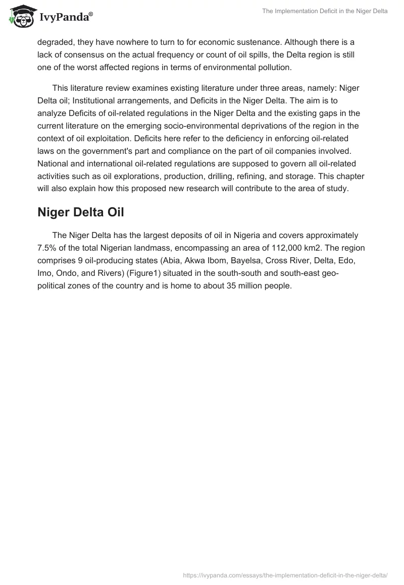 The Implementation Deficit in the Niger Delta. Page 2