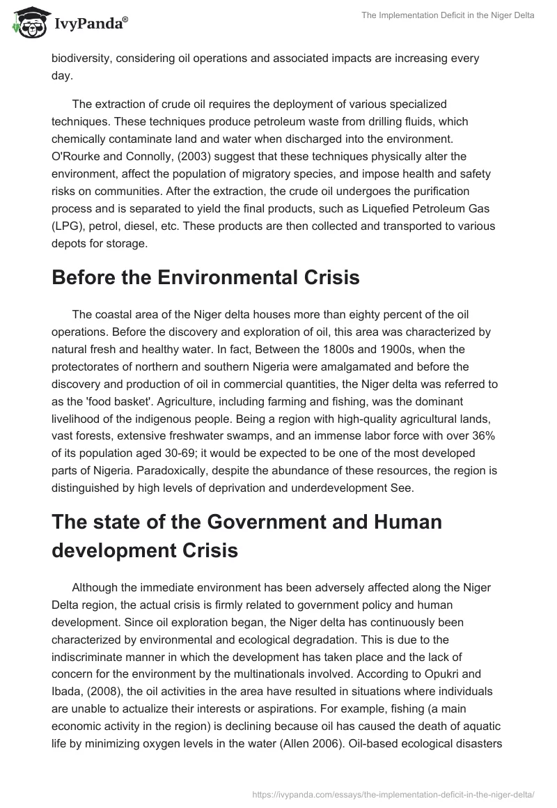 The Implementation Deficit in the Niger Delta. Page 4