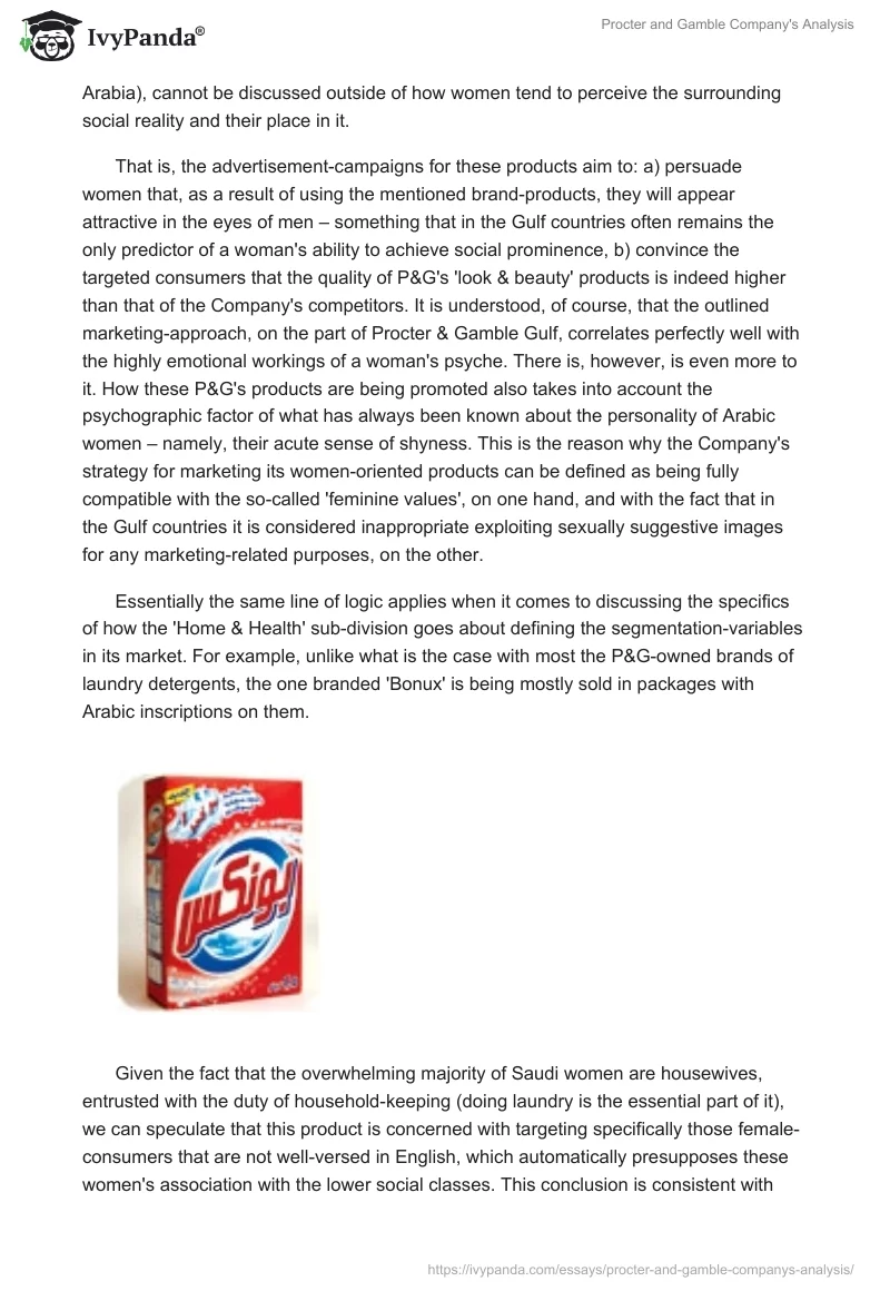 Procter and Gamble Company's Analysis. Page 4