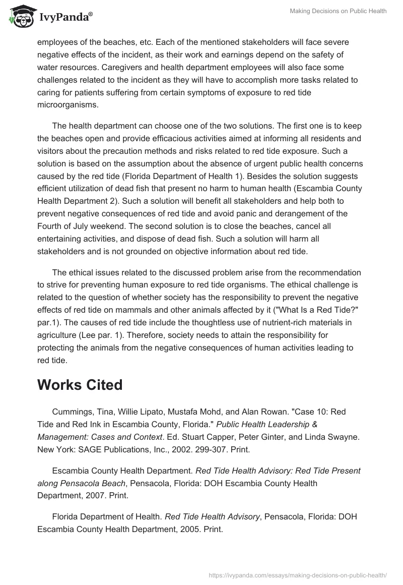 Making Decisions on Public Health. Page 2