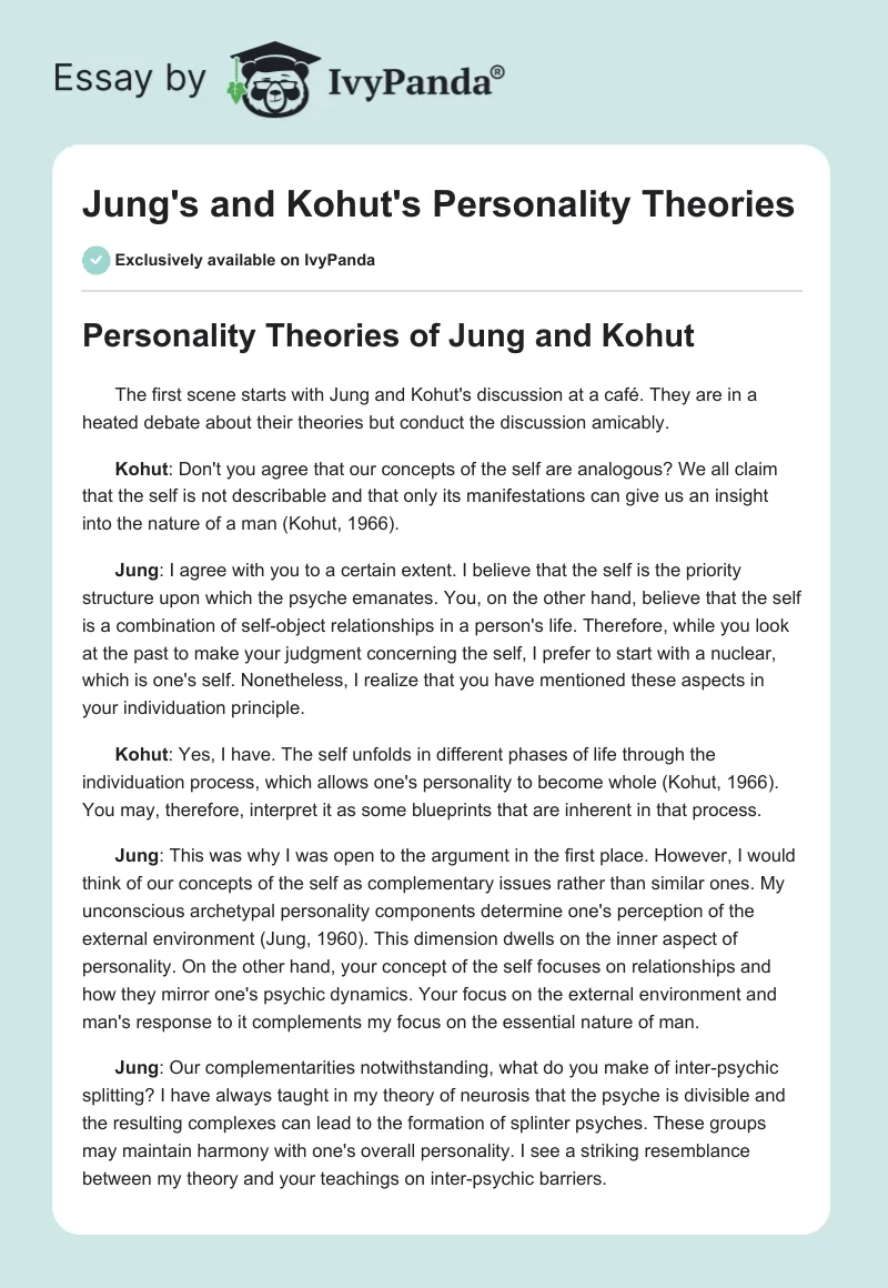 Jung's and Kohut's Personality Theories. Page 1