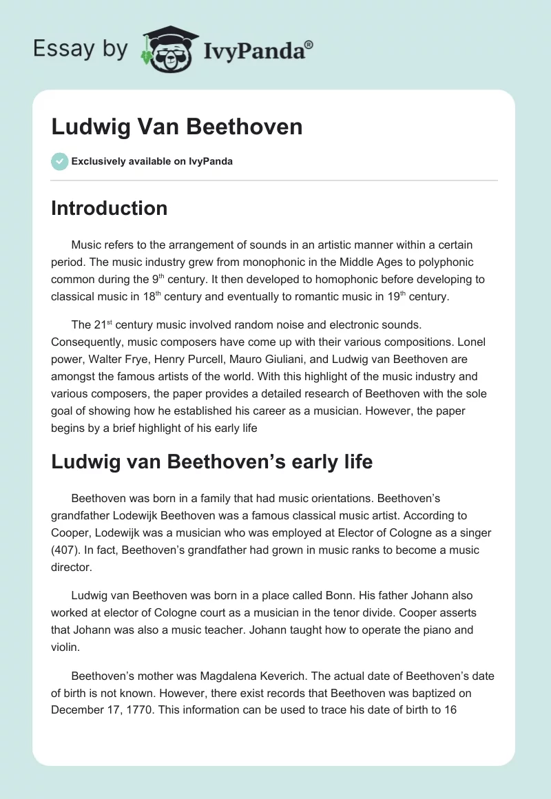 Ludwig van Beethoven. Page 1