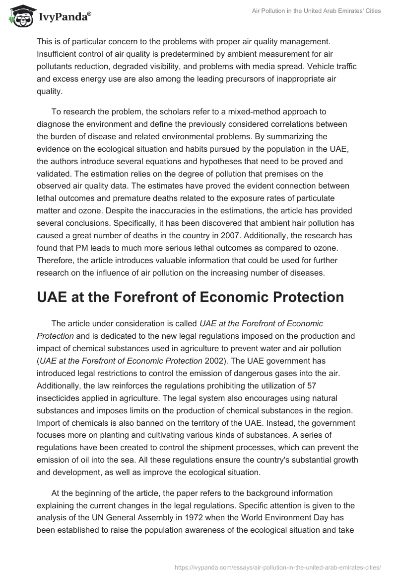 Air Pollution in the United Arab Emirates' Cities. Page 3
