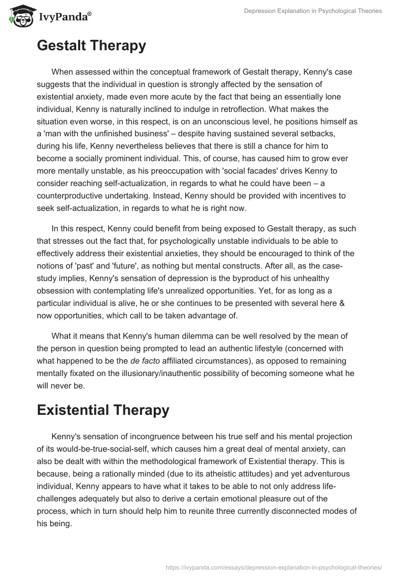 Depression Explanation in Psychological Theories. Page 2