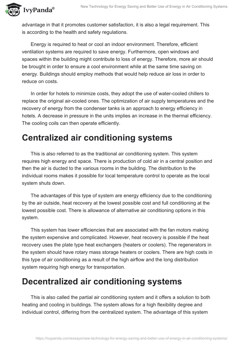 New Technology for Energy Saving and Better Use of Energy in Air Conditioning Systems. Page 2