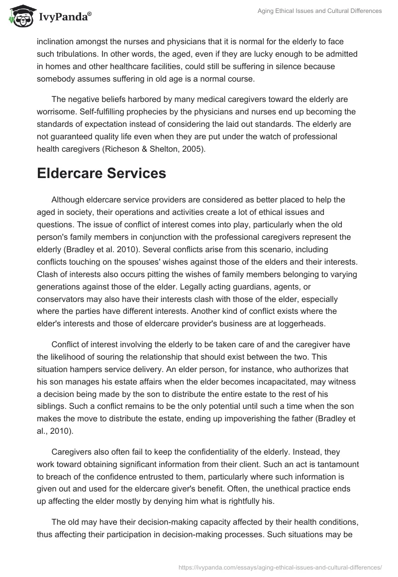Aging Ethical Issues and Cultural Differences. Page 5