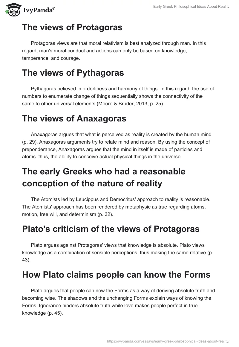 Early Greek Philosophical Ideas About Reality. Page 2