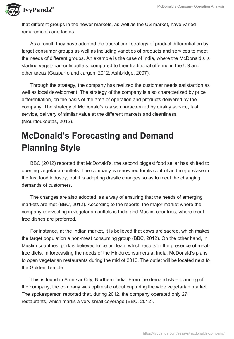 McDonald's Company Operation Analysis. Page 5