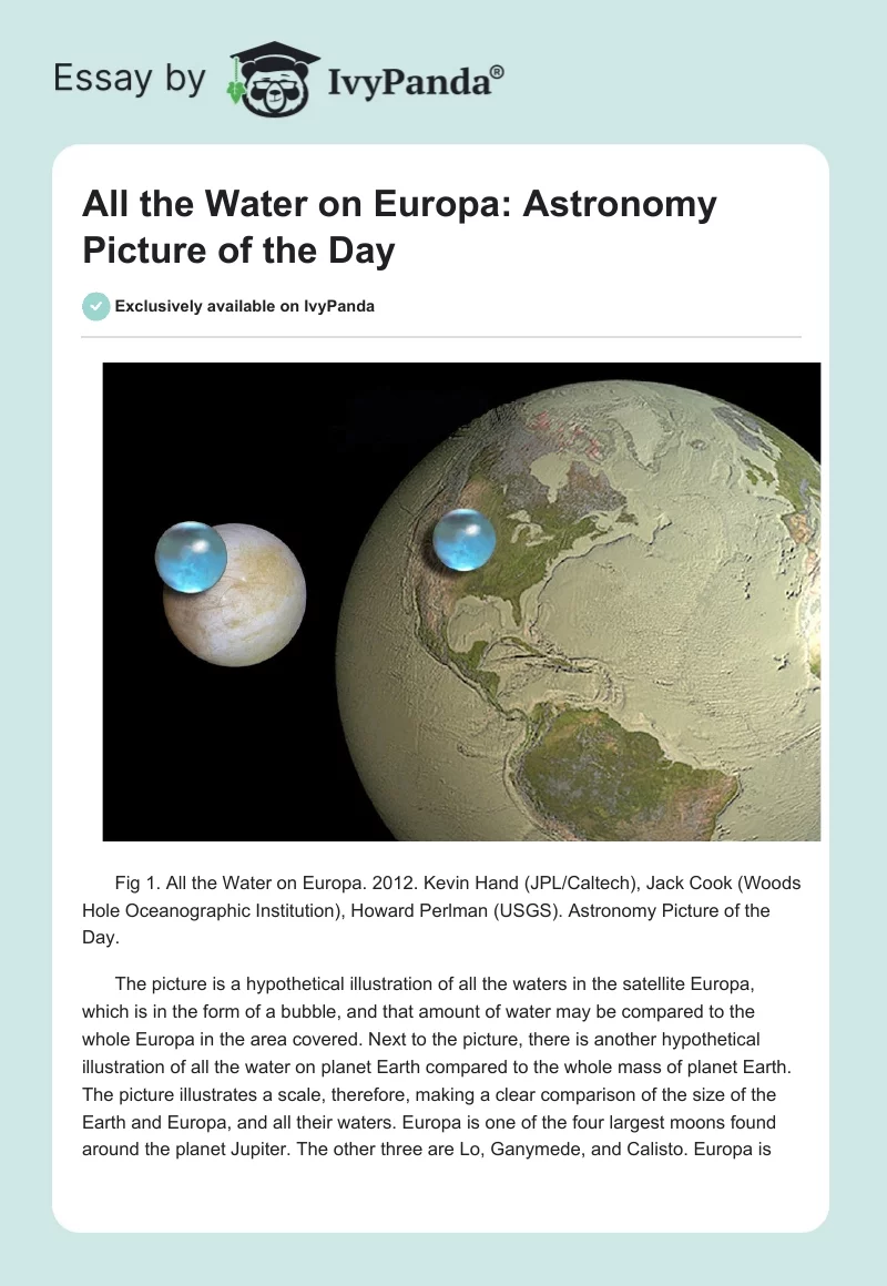 All the Water on Europa: Astronomy Picture of the Day. Page 1
