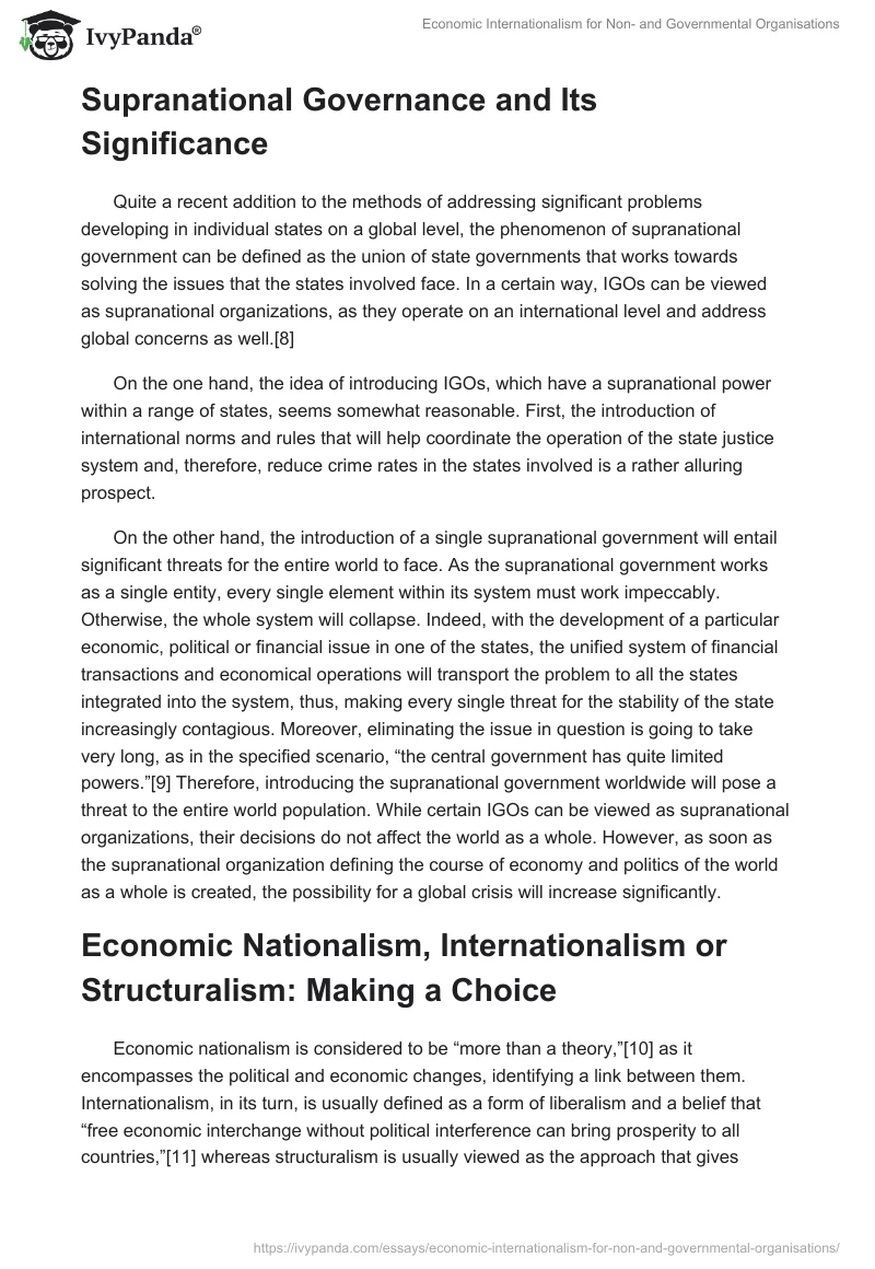 Economic Internationalism for Non- and Governmental Organisations. Page 3
