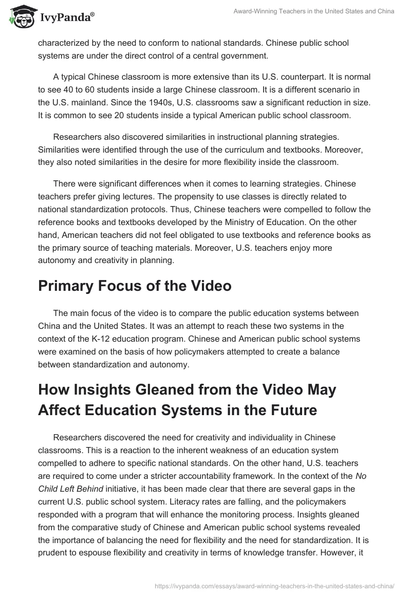 Award-Winning Teachers in the United States and China. Page 2