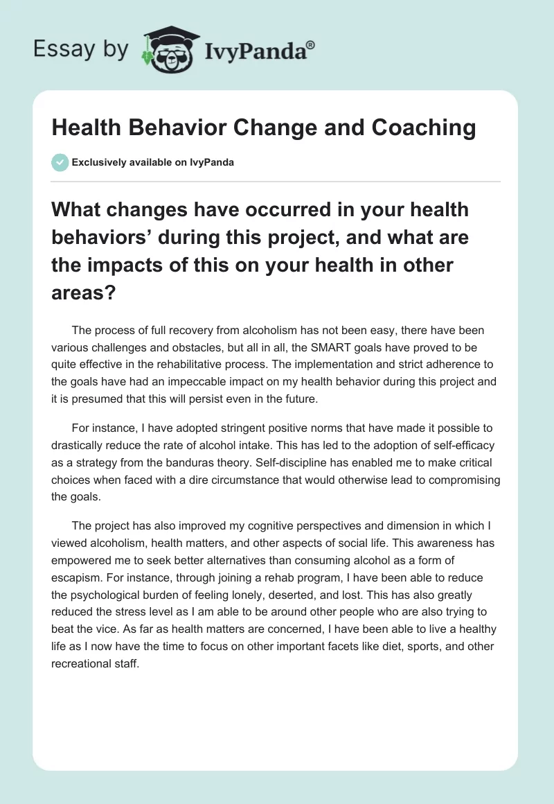 Health Behavior Change and Coaching. Page 1