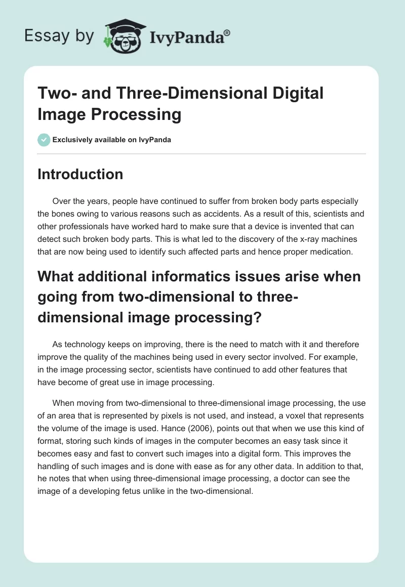 Two- and Three-Dimensional Digital Image Processing. Page 1