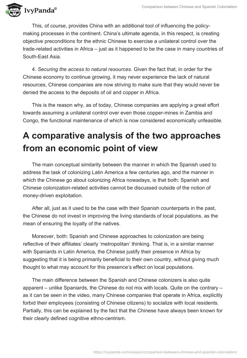 Comparison Between Chinese and Spanish Colonialism. Page 3