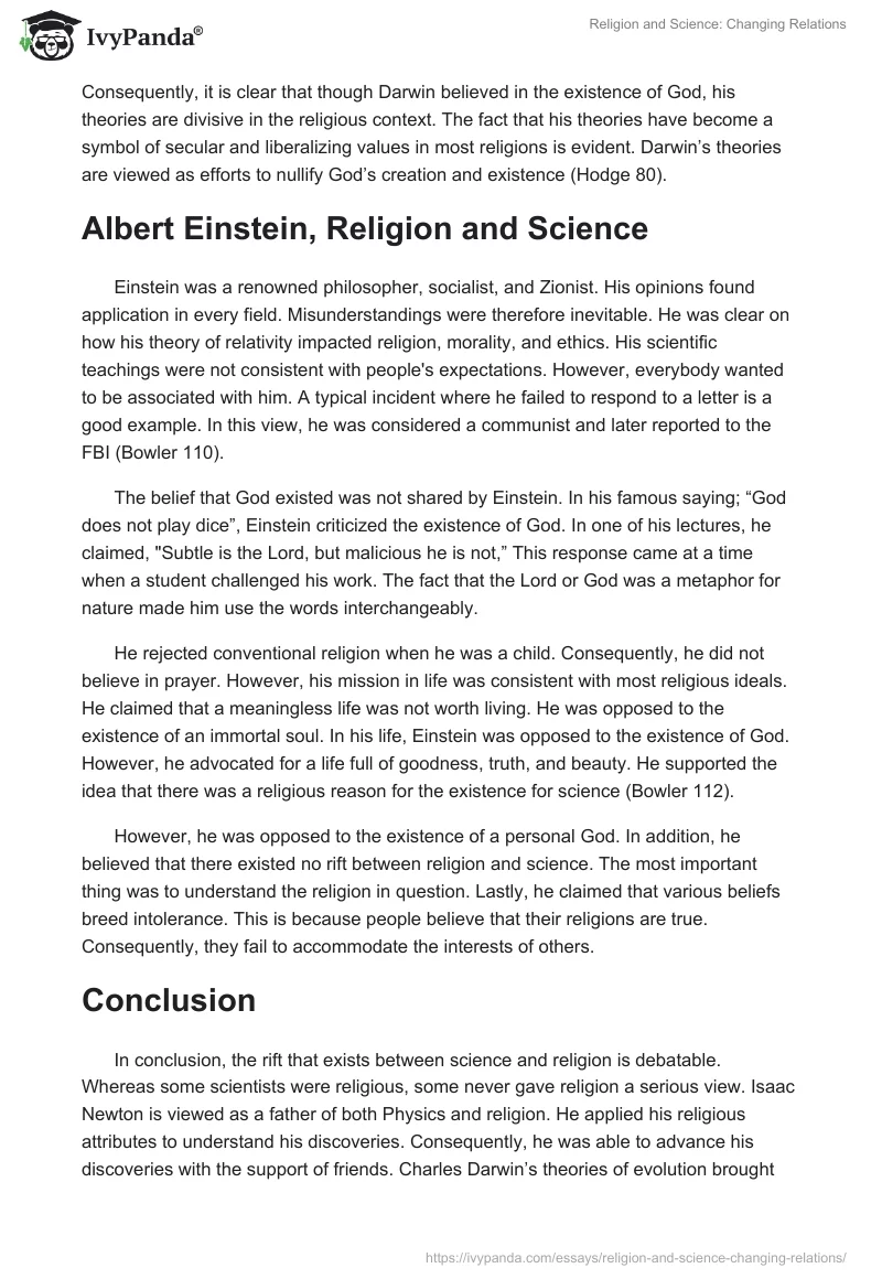 Religion and Science: Changing Relations. Page 3