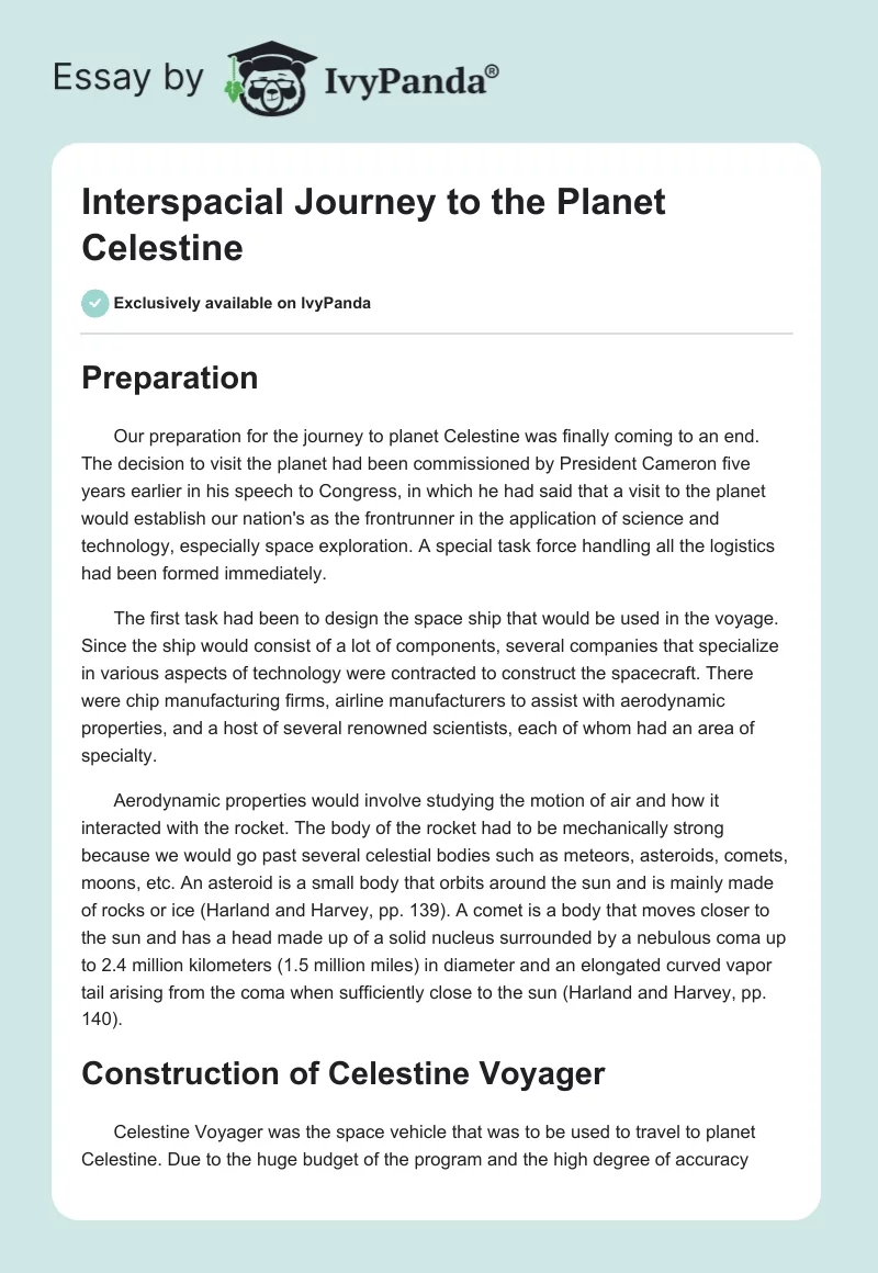 Interspacial Journey to the Planet Celestine. Page 1