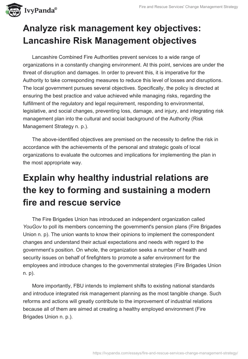 Fire and Rescue Services' Change Management Strategy. Page 2