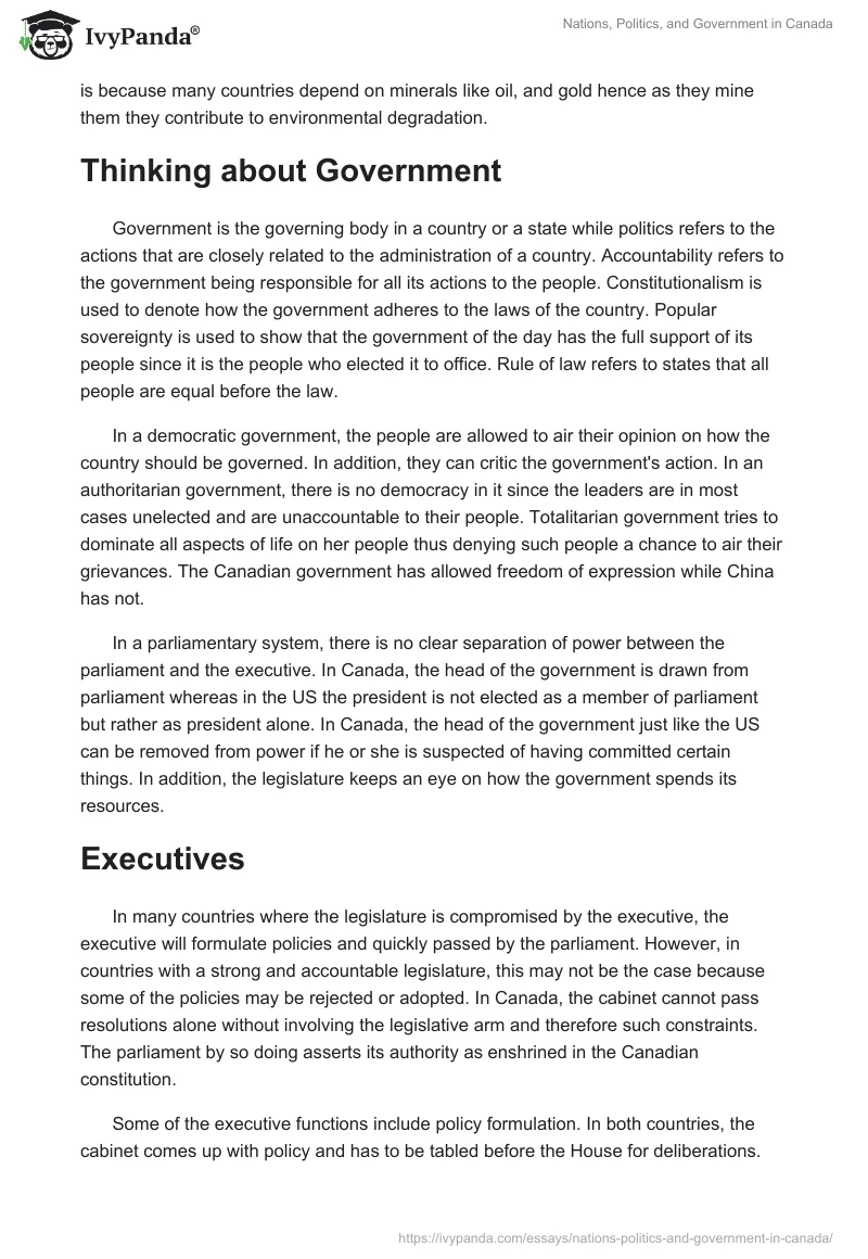 Nations, Politics, and Government in Canada. Page 2