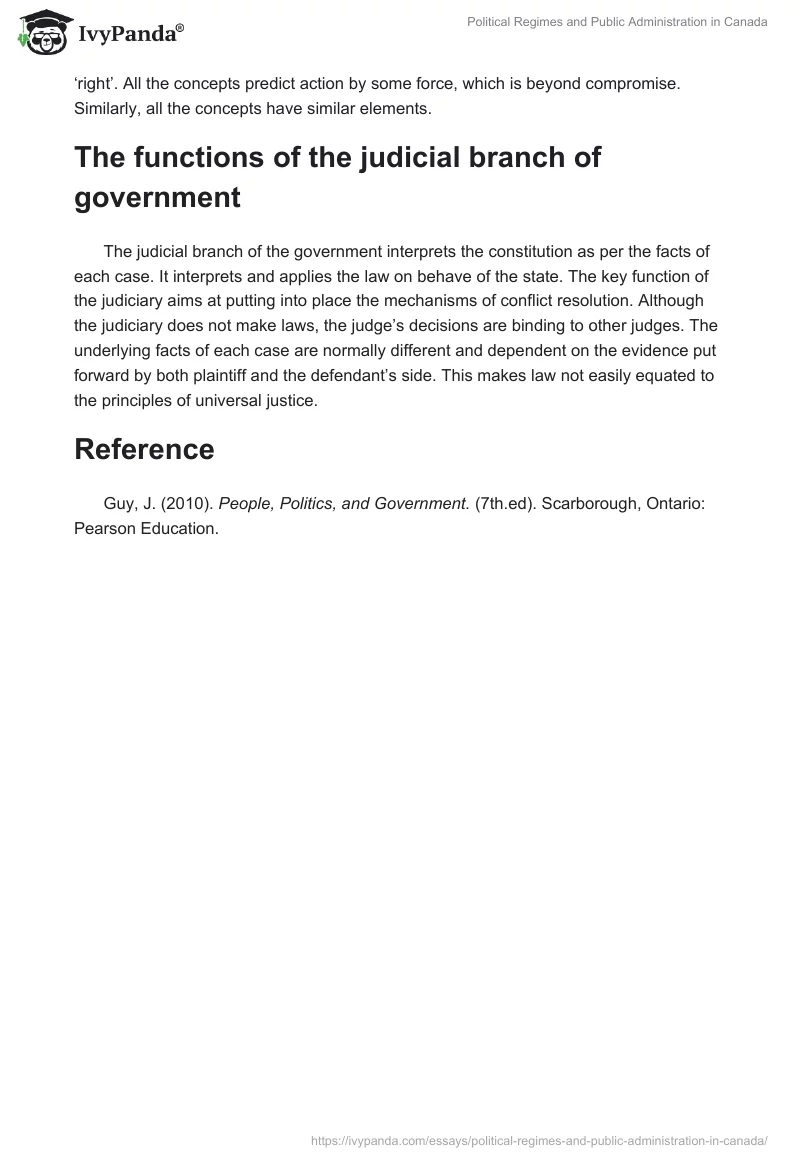 Political Regimes and Public Administration in Canada. Page 3