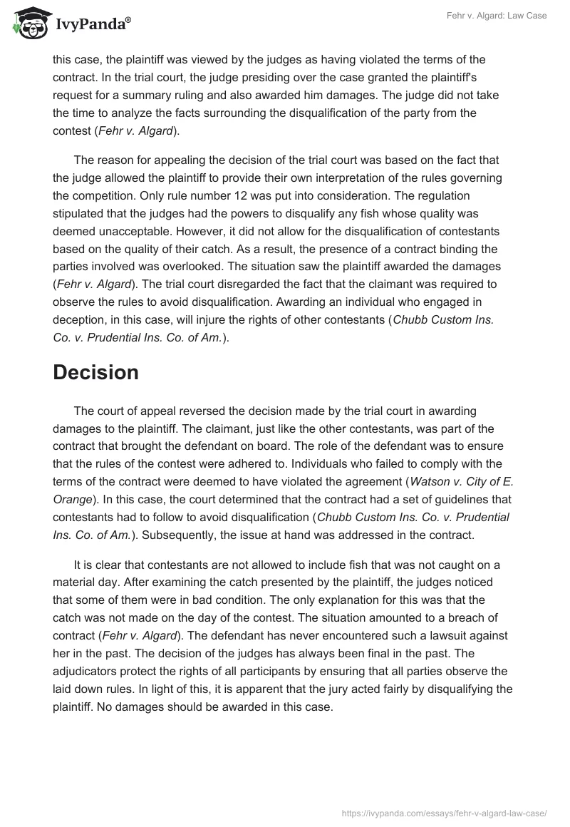 Fehr v. Algard: Law Case. Page 2