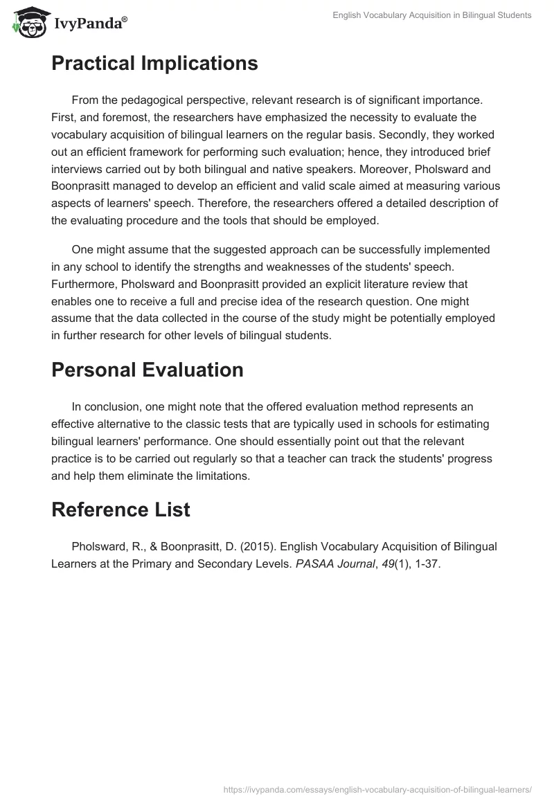 English Vocabulary Acquisition in Bilingual Students. Page 3