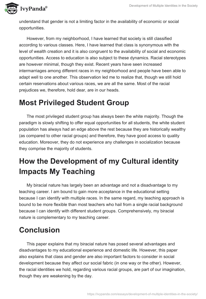 Development of Multiple Identities in the Society. Page 4