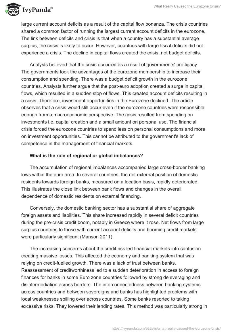 What Really Caused the Eurozone Crisis?. Page 2