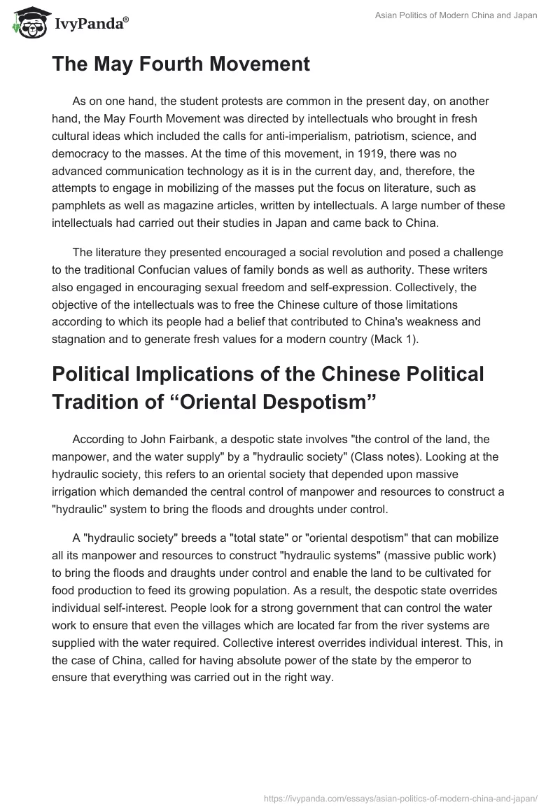 Asian Politics of Modern China and Japan. Page 3