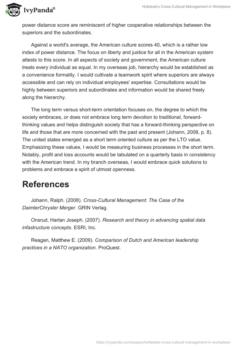 Hofstede's Cross-Cultural Management in Workplace. Page 2