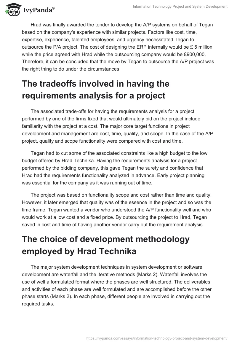 Information Technology Project and System Development. Page 2